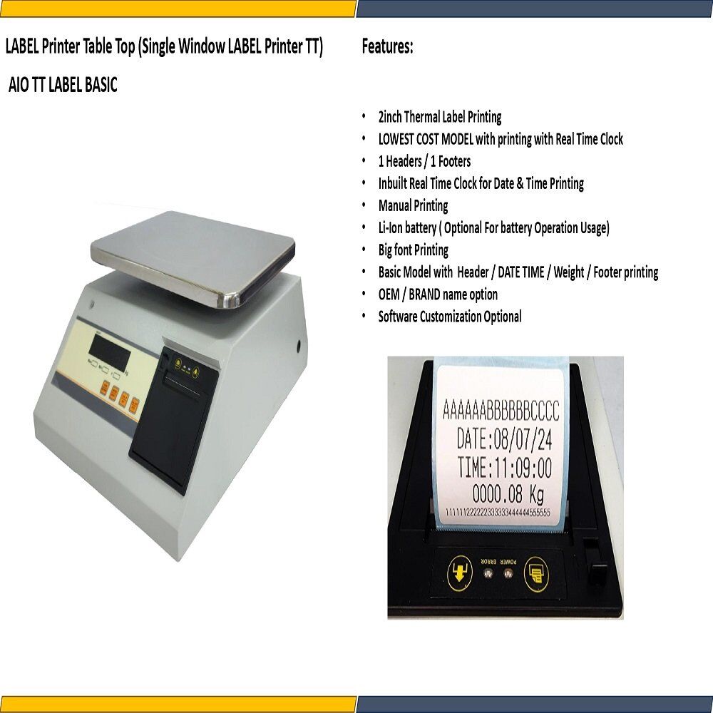 RETAIL BARCODE LABLE PRINTING WEIGHING SCALE- TOUCH BASED - Image 4